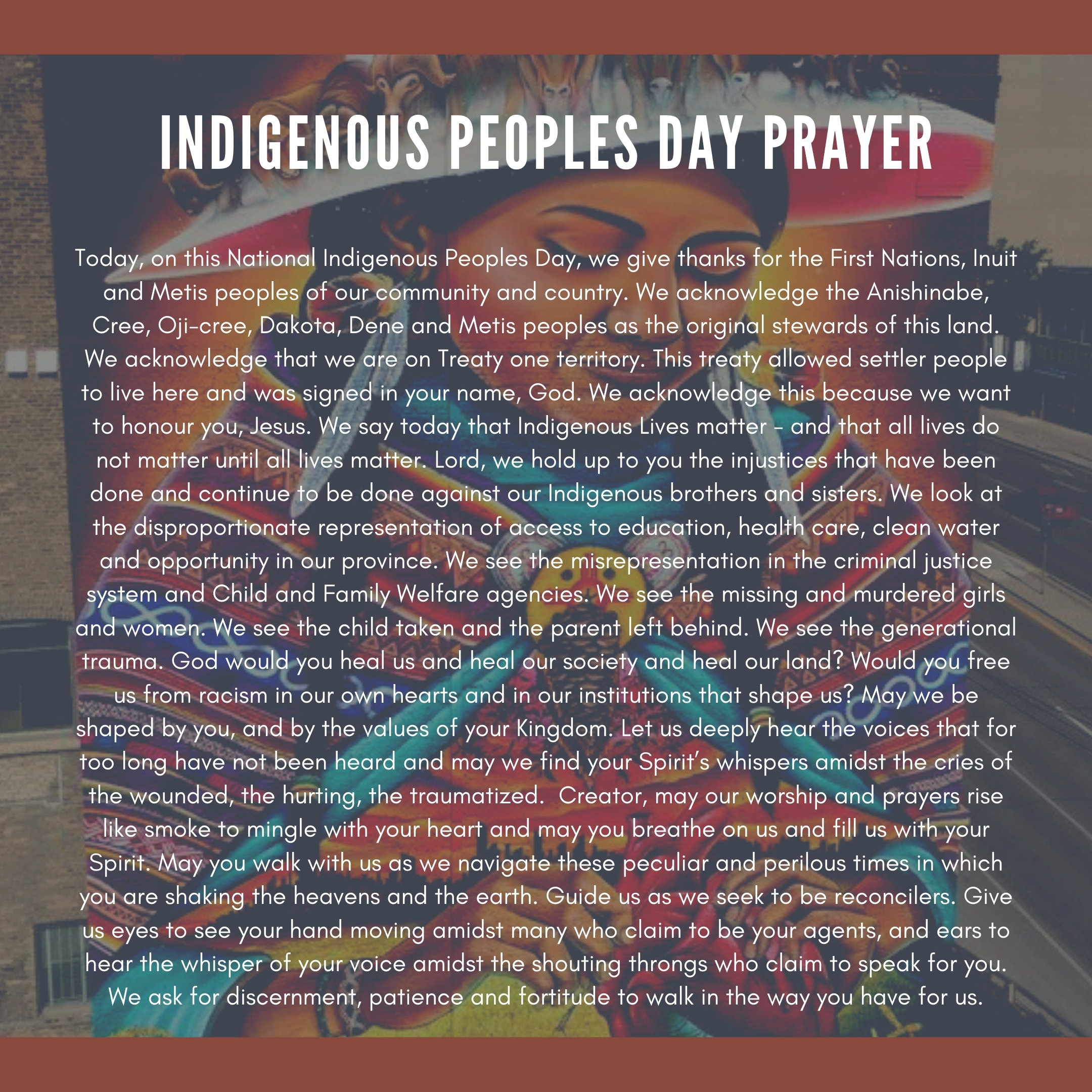 INDIGENOUS PEOPLES DAY PRAYER